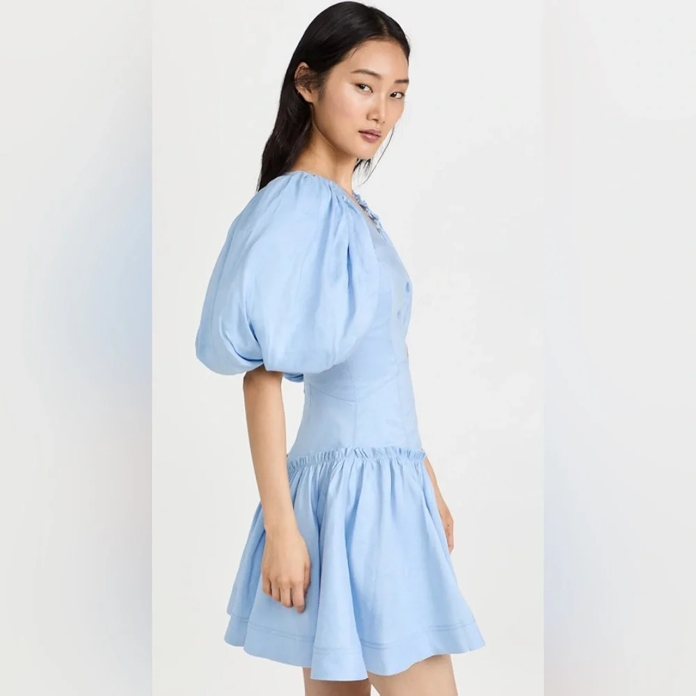 Aje Chateau Cut Out Mini Dress Sky Blue - Picture 3 of 9